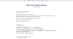 Desktop Screenshot of giveyourhandabreak.com